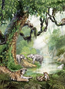 Secret Jungle Children's Wallpaper
