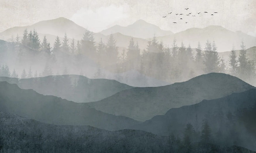 Black and white panorama nature wallpaper