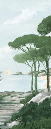 Stroll in the calanques wallpaper green