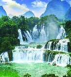 Panoramic wallpaper Cascading waterfalls