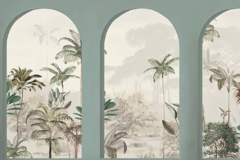 Lush green arches wallpaper