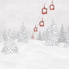 Red gondola mountain wallpaper