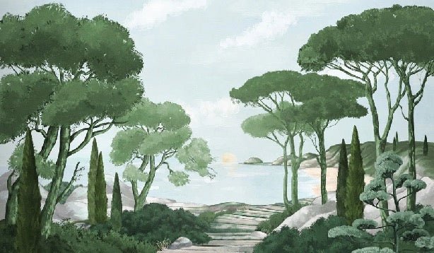 Stroll in the calanques wallpaper green