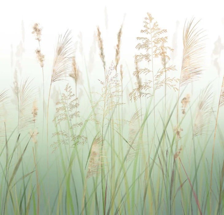 Green wheat field flower wallpaper