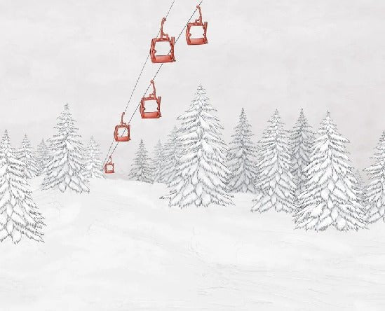 Red gondola mountain wallpaper