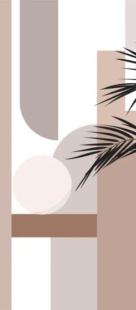 Panoramic geometric terracotta wallpaper