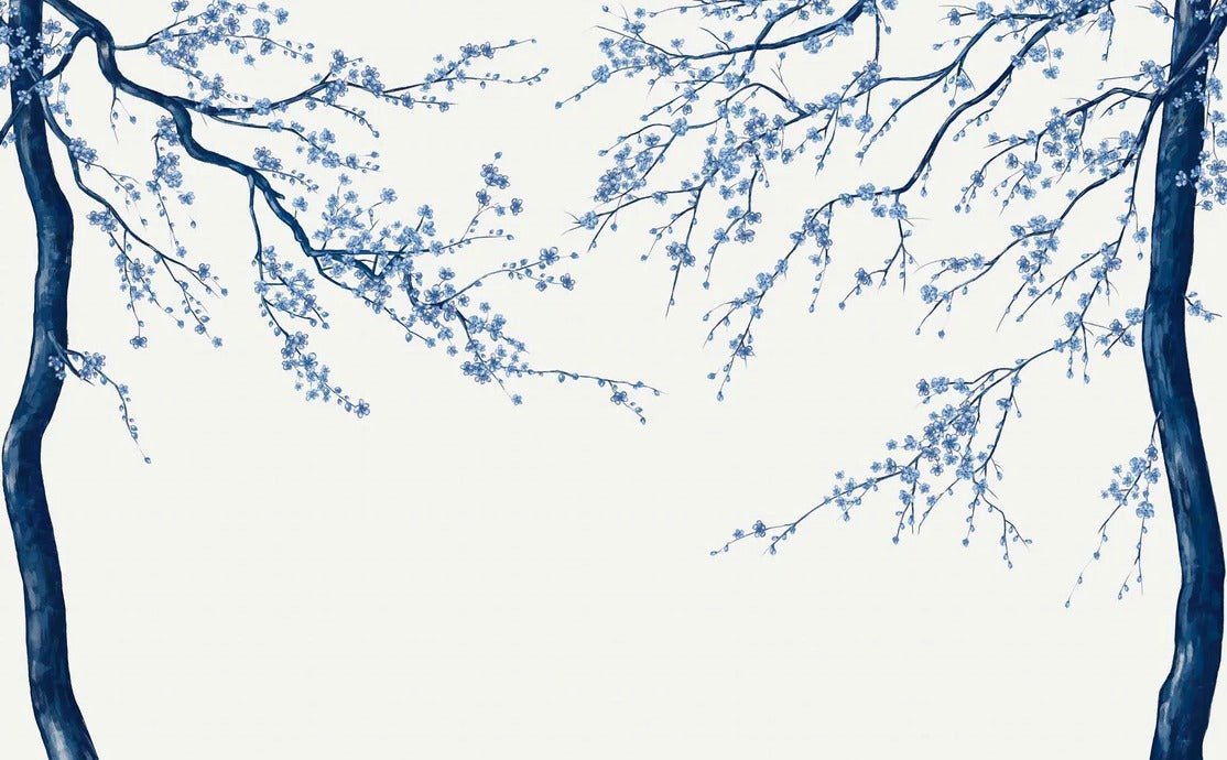 Sakura white panoramic flower wallpaper