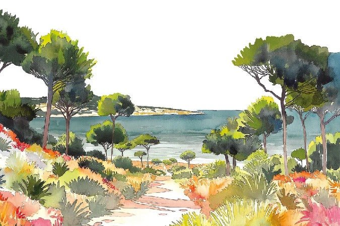 Panoramic summer air wallpaper