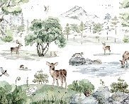 Snowy meadow animal wallpaper