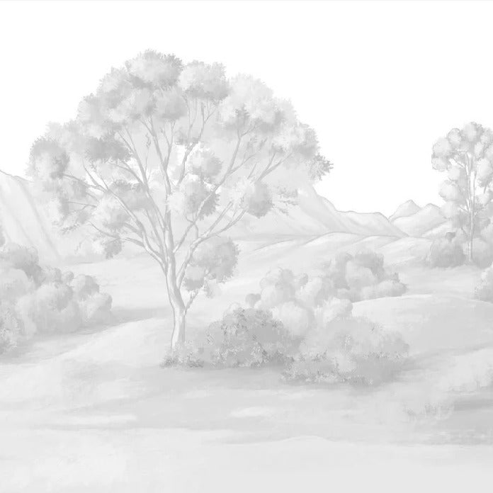 Blue poetic landscape wallpaper