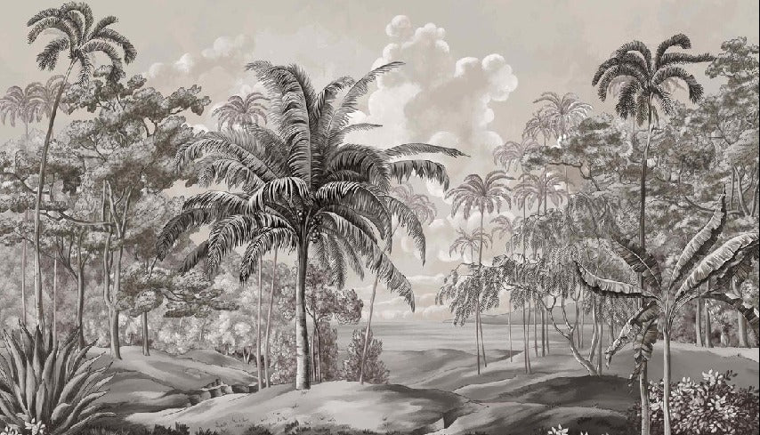 Black and white Sulawesi landscape wallpaper