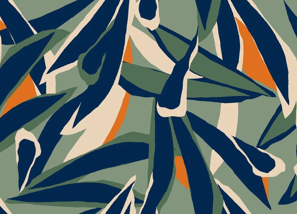 Panoramic plant sketch wallpaper