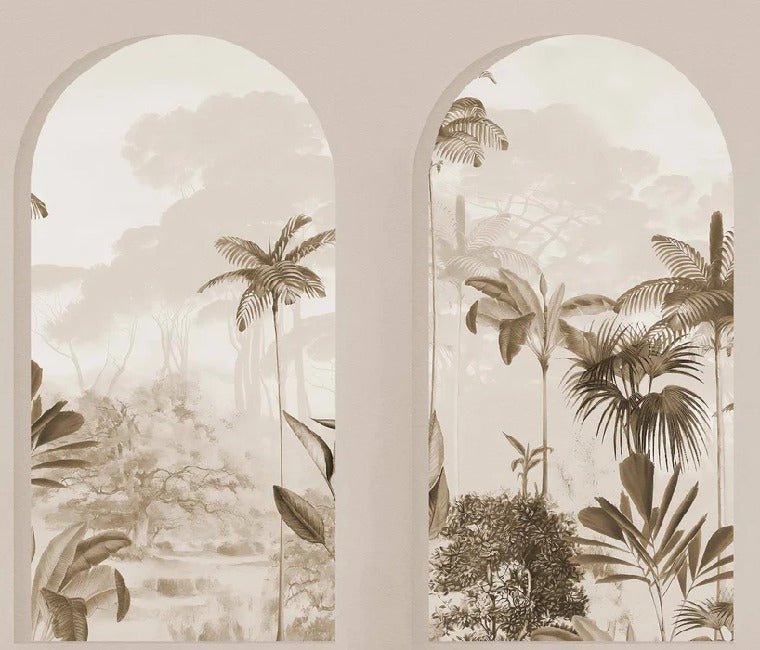 Lush sepia arches wallpaper