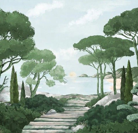 Stroll in the calanques wallpaper green