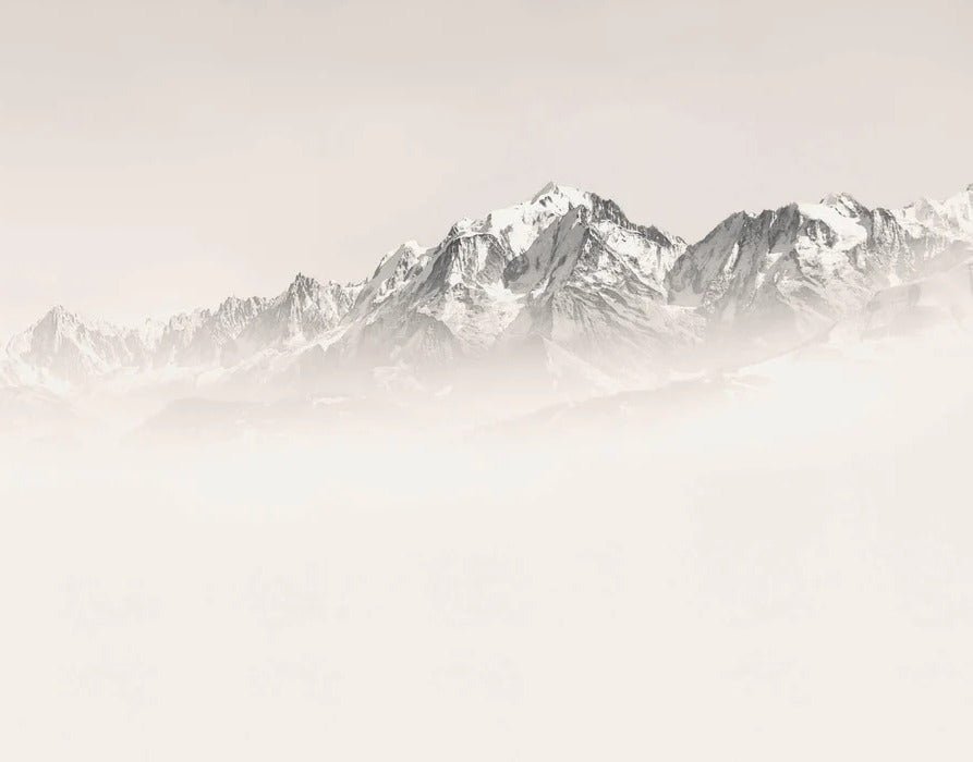 Mont Blanc in sepia mist wallpaper