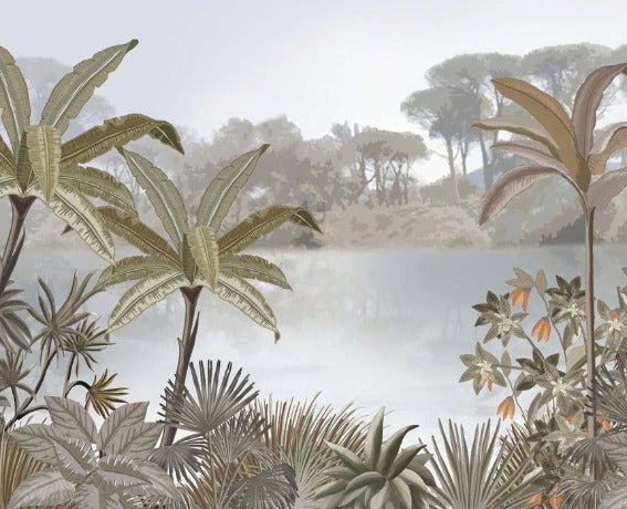 Custom wallpaper Jungle painting trend