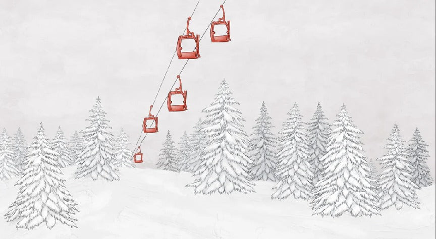 Red gondola mountain wallpaper