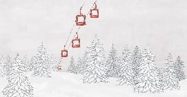 Red gondola mountain wallpaper