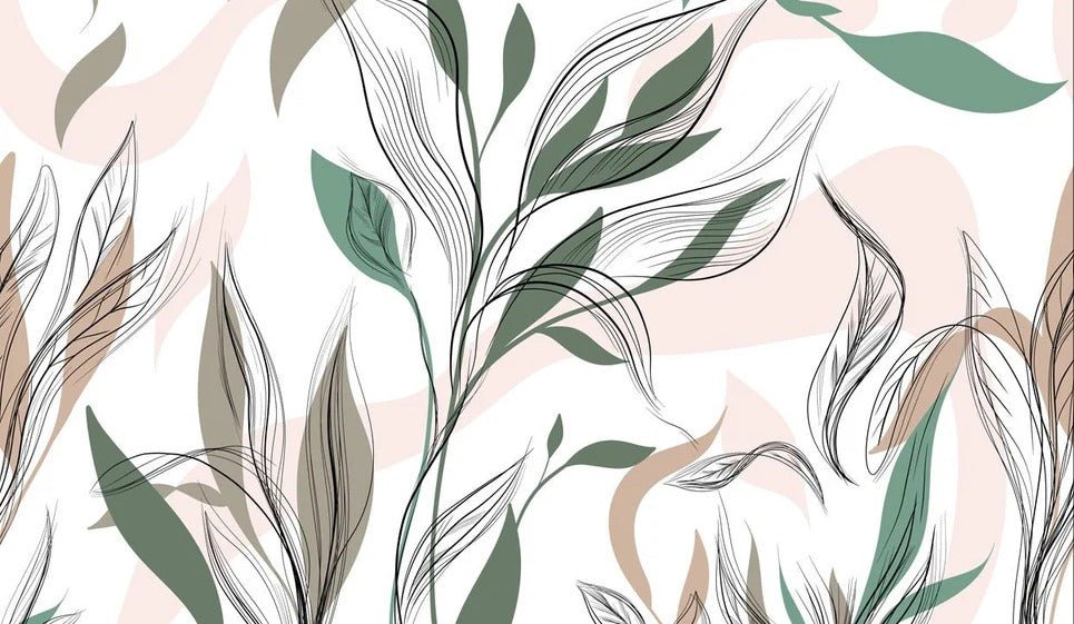 Graphic flower panoramic wallpaper