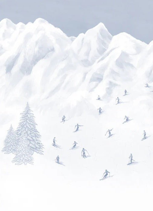 Blue skiers mountain wallpaper