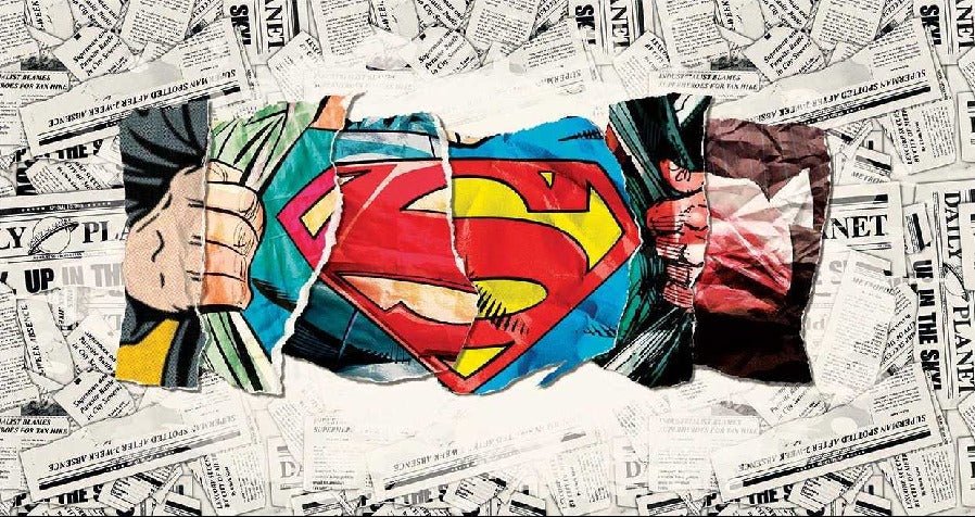 Panoramic wallpaper hero superman comic ecu S newspaper
