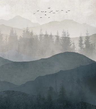 Black and white nature panorama wallpaper