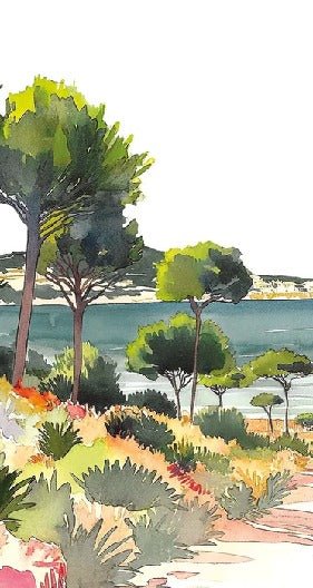 Panoramic summer air wallpaper