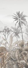 Tropical sepia restaurant wallpaper
