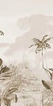 Panoramic jungle eden sepia wallpaper