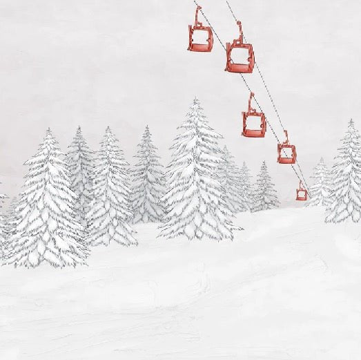 Red mountain cable car wallpaper