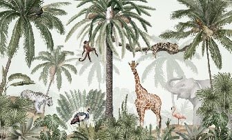Children's wallpaper peaceful jungle