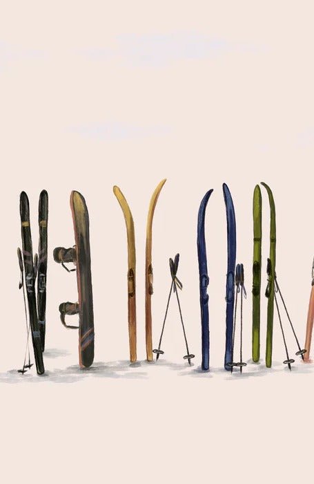 Beige colored skis wallpaper