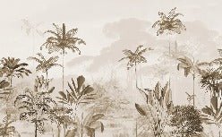 Panoramic jungle eden sepia wallpaper