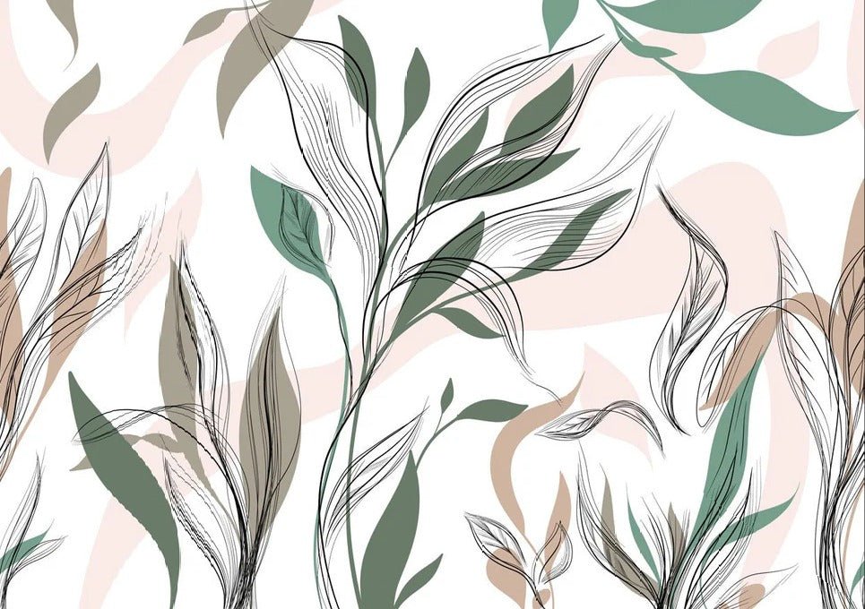 Graphic flower panoramic wallpaper