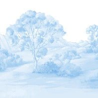 Blue poetic landscape wallpaper