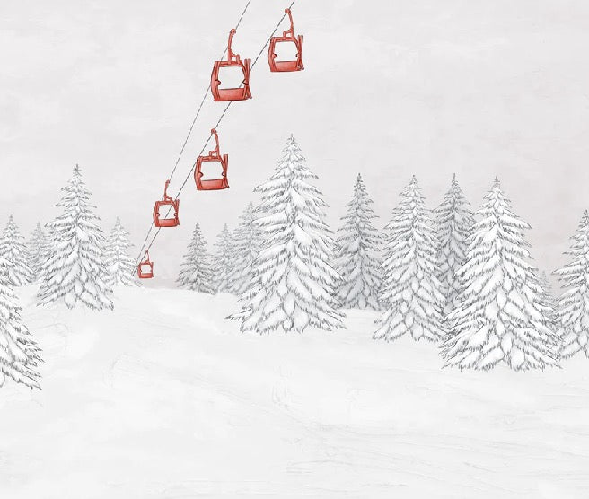 Red gondola mountain wallpaper