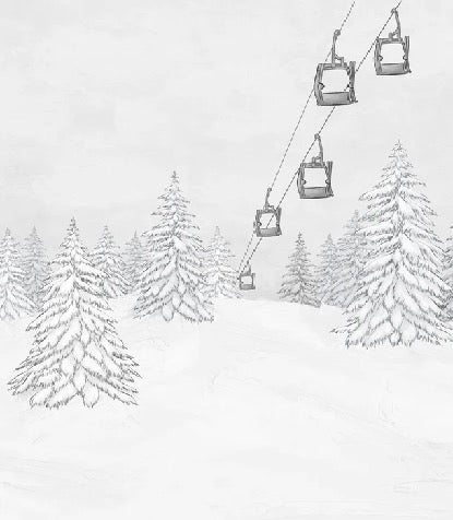 Black & white gondola mountain wallpaper