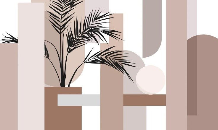 Panoramic geometric terracotta wallpaper