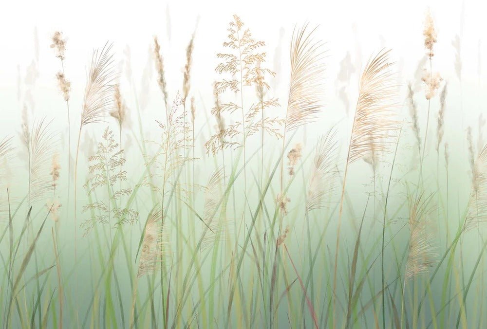 Green wheat field flower wallpaper