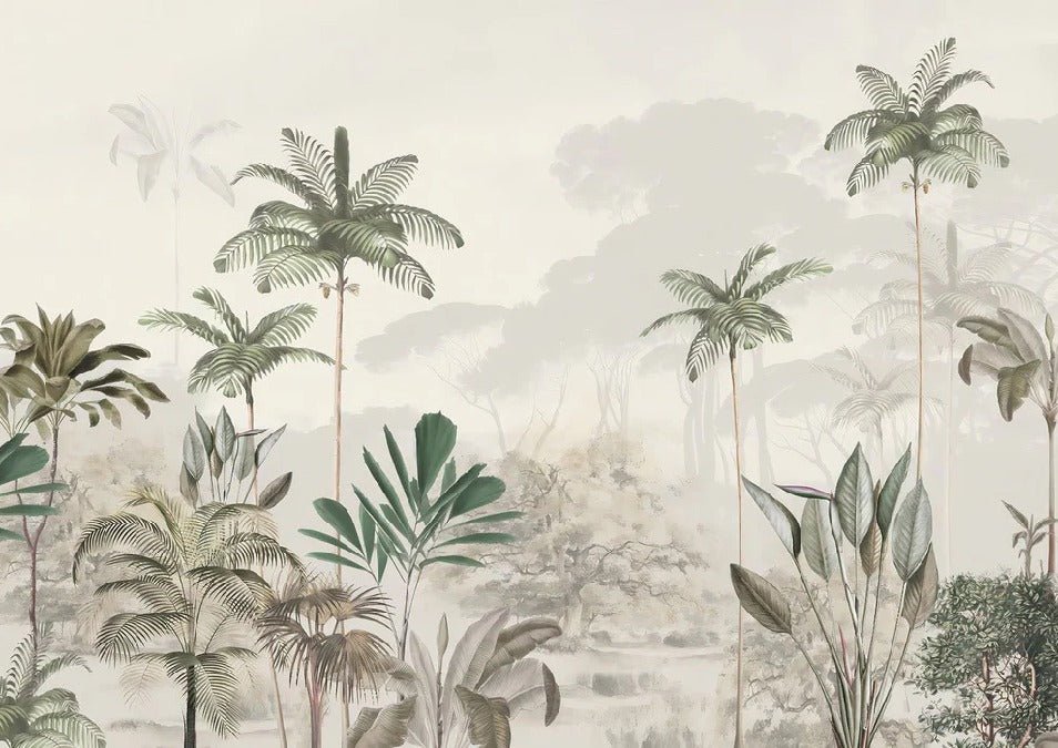 Green jungle eden panoramic wallpaper