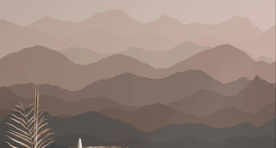 Panoramic dunes terracotta wallpaper