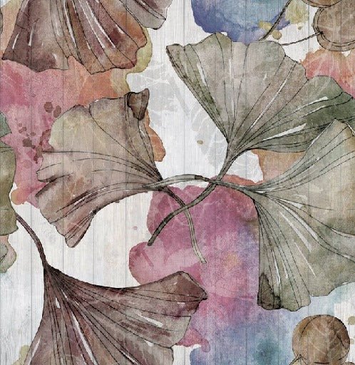 Bathroom wallpaper ginkgo Japan Zen