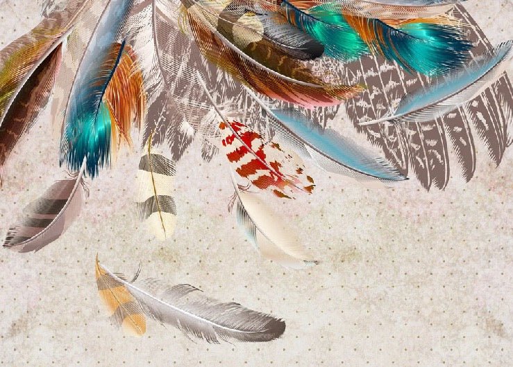Indian feathers wallpaper