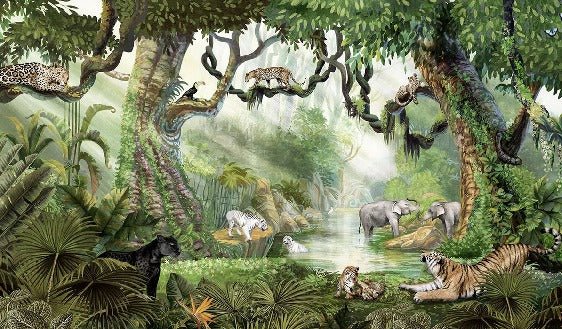 Papier peint enfant jungle secrète, XXL, tendance
