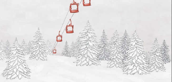 Red gondola mountain wallpaper