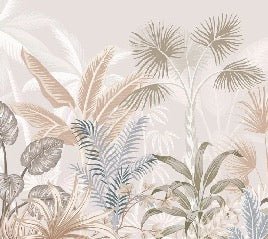 Terracotta jungle bathroom wallpaper