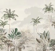 Panoramic jungle eden green wallpaper