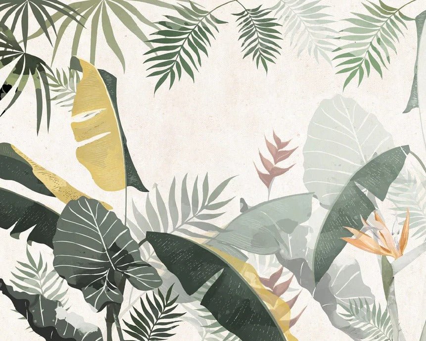 Yellow green custom-made wallpaper