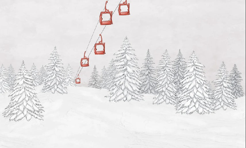 Red gondola mountain wallpaper