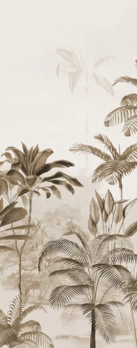 Panoramic jungle eden sepia wallpaper